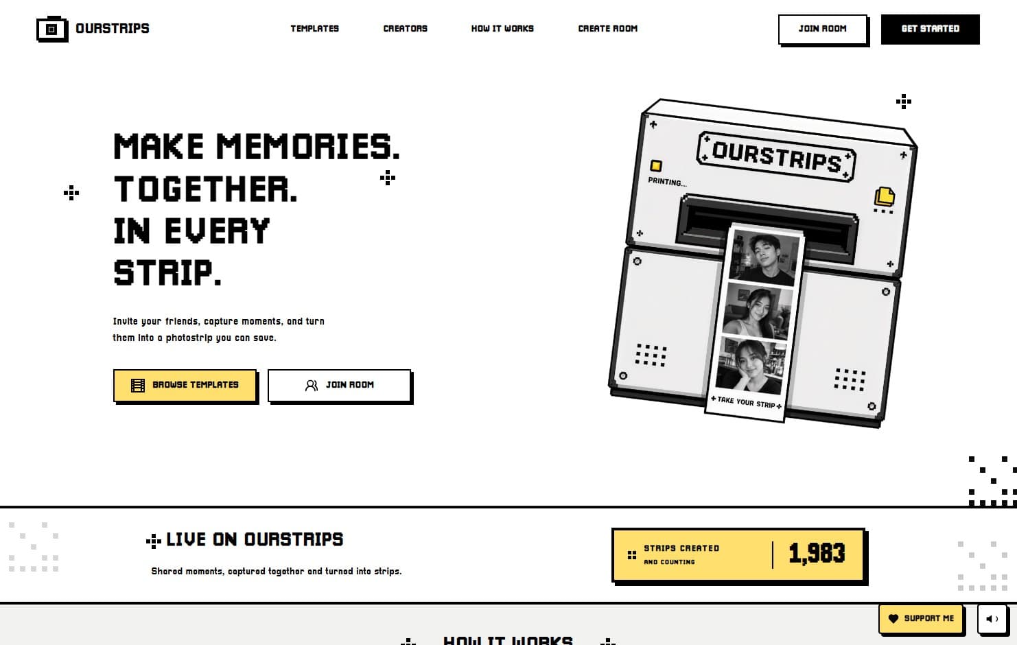 OurStrips website landing page