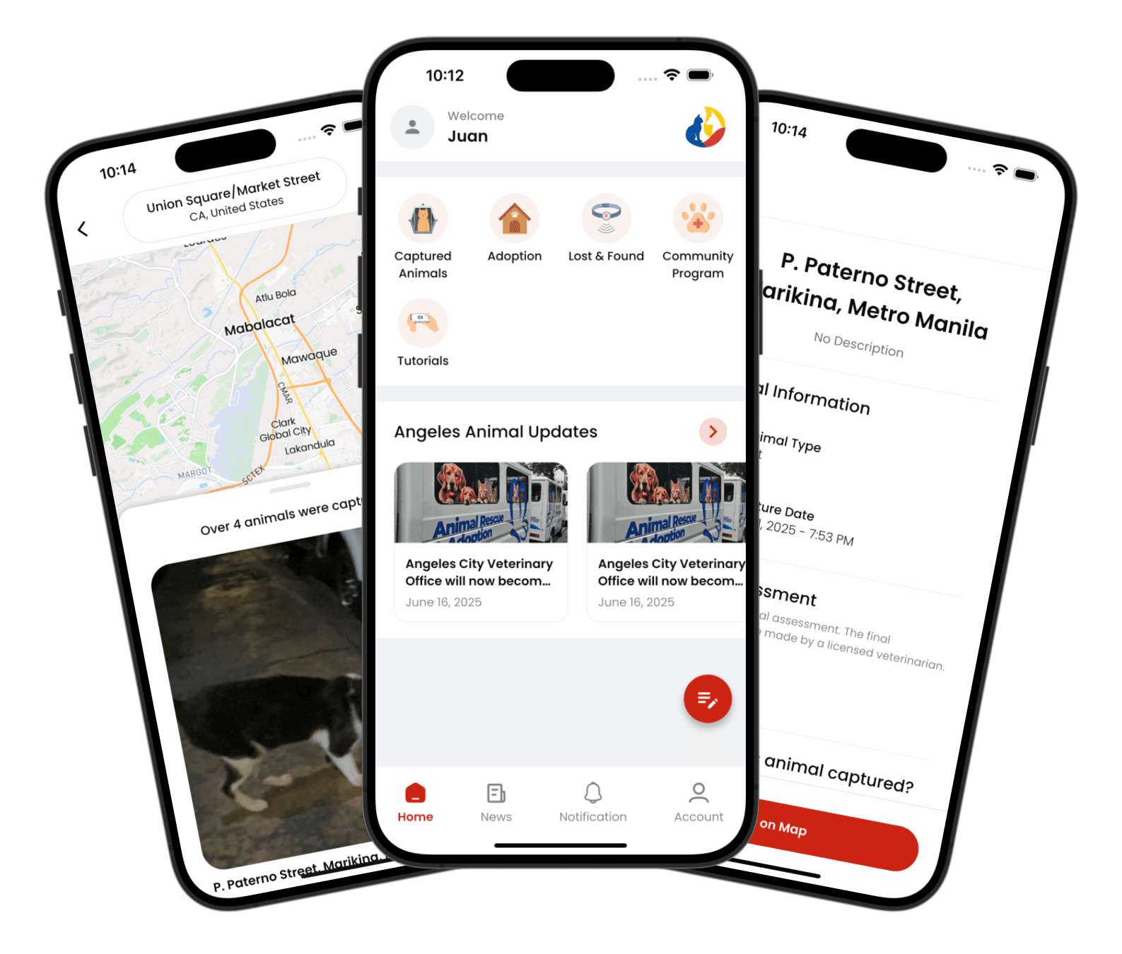 PAWTROL mobile application shown on phones