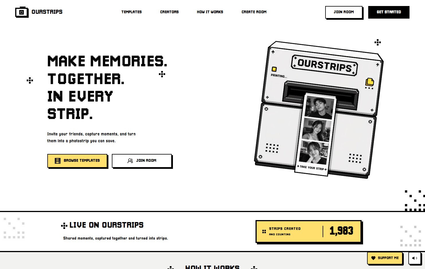 OurStrips website landing page